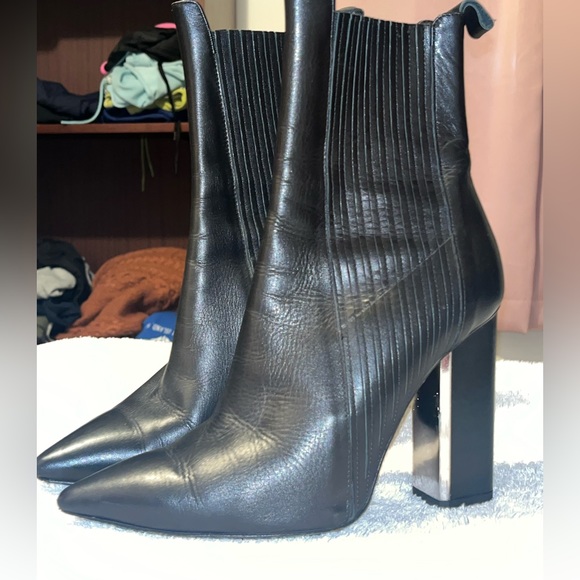 ALLSAINTS Chelsea Black Leather Boots size 40 9 - Picture 1 of 13